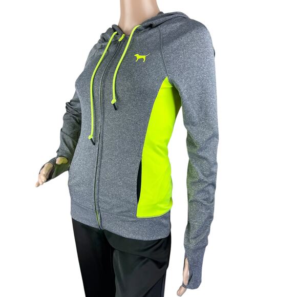 Pink by Victoria's Secret Ultimate Gray Full Zip Hooded Active Sweatshirt XS - Picture 3 of 8
